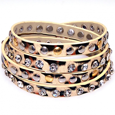 Crystal Metal Rivet Leopard